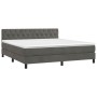 Cama box spring con colchón terciopelo gris oscuro 160x200 cm de vidaXL, Camas y somieres - Ref: Foro24-3141492, Precio: 492,...