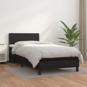 Cama box spring con colchón cuero sintético negro 80x200 cm de vidaXL, Camas y somieres - Ref: Foro24-3141029, Precio: 261,30...