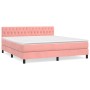 Cama box spring con colchón terciopelo rosa 180x200 cm de vidaXL, Camas y somieres - Ref: Foro24-3141502, Precio: 529,42 €, D...