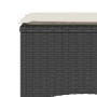 Sofá de jardín 2 plazas con mesa y taburetes ratán PE negro en Sofás de exterior | Comprar online en Foru.es