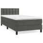 Cama box spring con colchón terciopelo gris oscuro 90x200 cm de vidaXL, Camas y somieres - Ref: Foro24-3141522, Precio: 294,8...
