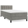 Cama box spring con colchón terciopelo gris claro 100x200 cm de vidaXL, Camas y somieres - Ref: Foro24-3141527, Precio: 311,3...