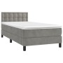 Cama box spring con colchón terciopelo gris claro 100x200 cm de vidaXL, Camas y somieres - Ref: Foro24-3141527, Precio: 311,3...
