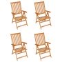 Sillas de jardín 4 uds madera maciza de teca con cojines crema en Sillas de jardín | Comprar online en Foru.es