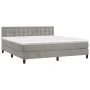 Box spring bed with light gray velvet mattress 180x200 cm by vidaXL, Beds and slatted bases - Ref: Foro24-3141557, Price: 507...
