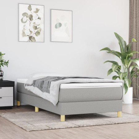 Cama box spring con colchón tela gris claro 80x200 cm de vidaXL, Camas y somieres - Ref: Foro24-3144127, Precio: 247,97 €, De...