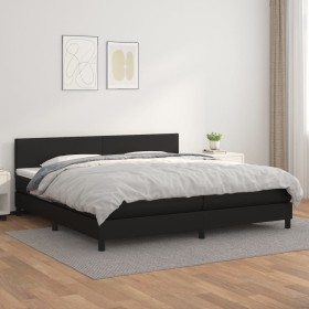 Cama box spring con colchón cuero sintético negro 200x200 cm de vidaXL, Camas y somieres - Ref: Foro24-3141023, Precio: 548,8...