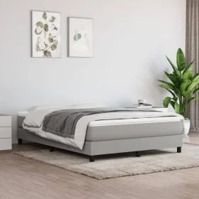 Box spring bed with light gray fabric mattress 140x200 cm by vidaXL, Beds and slatted bases - Ref: Foro24-3144077, Price: 386...