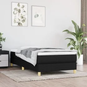 Box spring bed with black fabric mattress 90x190 cm by vidaXL, Beds and slatted bases - Ref: Foro24-3144137, Price: 239,02 €,...