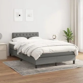 Cama box spring con colchón tela gris oscuro 120x200 cm de vidaXL, Camas y somieres - Ref: Foro24-3140282, Precio: 416,82 €, ...