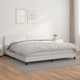 Cama box spring con colchón cuero sintético blanco 200x200 cm de vidaXL, Camas y somieres - Ref: Foro24-3141084, Precio: 580,...