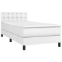 Cama box spring con colchón cuero sintético blanco 90x190 cm de vidaXL, Camas y somieres - Ref: Foro24-3141102, Precio: 294,7...