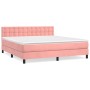 Cama box spring con colchón terciopelo rosa 180x200 cm de vidaXL, Camas y somieres - Ref: Foro24-3141562, Precio: 515,96 €, D...