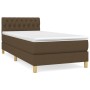 Cama box spring con colchón tela marrón oscuro 90x200 cm de vidaXL, Camas y somieres - Ref: Foro24-3140828, Precio: 293,53 €,...