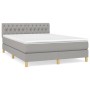 Cama box spring con colchón tela gris claro 140x200 cm de vidaXL, Camas y somieres - Ref: Foro24-3140857, Precio: 425,27 €, D...