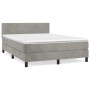 Cama box spring con colchón terciopelo gris claro 140x200 cm de vidaXL, Camas y somieres - Ref: Foro24-3141185, Precio: 452,5...