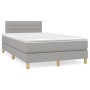 Cama box spring con colchón tela gris claro 120x200 cm de vidaXL, Camas y somieres - Ref: Foro24-3140681, Precio: 380,70 €, D...