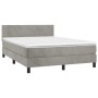 Cama box spring con colchón terciopelo gris claro 140x200 cm de vidaXL, Camas y somieres - Ref: Foro24-3141185, Precio: 452,5...