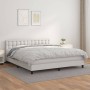Cama box spring con colchón cuero sintético blanco 180x200 cm de vidaXL, Camas y somieres - Ref: Foro24-3141138, Precio: 532,...