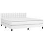 Cama box spring con colchón cuero sintético blanco 180x200 cm de vidaXL, Camas y somieres - Ref: Foro24-3141138, Precio: 532,...