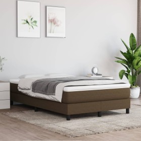 Cama box spring con colchón tela marrón oscuro 120x200 cm de vidaXL, Camas y somieres - Ref: Foro24-3144064, Precio: 340,22 €...