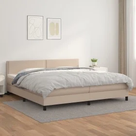 Cama box spring con colchón cuero sintético capuchino 200x200cm de vidaXL, Camas y somieres - Ref: Foro24-3141088, Precio: 56...