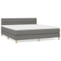 Cama box spring con colchón tela gris oscuro 180x200 cm de vidaXL, Camas y somieres - Ref: Foro24-3140874, Precio: 583,70 €, ...