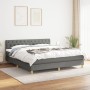 Cama box spring con colchón tela gris oscuro 160x200 cm de vidaXL, Camas y somieres - Ref: Foro24-3140866, Precio: 510,85 €, ...