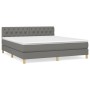 Cama box spring con colchón tela gris oscuro 160x200 cm de vidaXL, Camas y somieres - Ref: Foro24-3140866, Precio: 510,85 €, ...