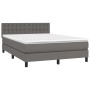 Cama box spring con colchón cuero sintético gris 140x200 cm de vidaXL, Camas y somieres - Ref: Foro24-3141129, Precio: 445,85...