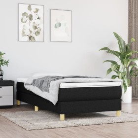 Cama box spring con colchón tela negro 90x200 cm de vidaXL, Camas y somieres - Ref: Foro24-3144145, Precio: 262,53 €, Descuen...