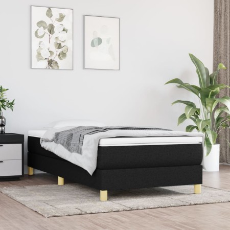 Cama box spring con colchón tela negro 90x200 cm de vidaXL, Camas y somieres - Ref: Foro24-3144145, Precio: 262,53 €, Descuen...