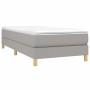 Cama box spring con colchón tela gris claro 100x200 cm de vidaXL, Camas y somieres - Ref: Foro24-3144151, Precio: 278,45 €, D...