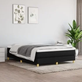 Box spring bed with black fabric mattress 140x190 cm by vidaXL, Beds and slatted bases - Ref: Foro24-3144169, Price: 419,35 €...