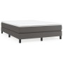 Cama box spring con colchón cuero sintético gris 140x190 cm de vidaXL, Camas y somieres - Ref: Foro24-3144259, Precio: 413,53...