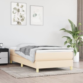 Cama box spring con colchón tela color crema 100x200 cm de vidaXL, Camas y somieres - Ref: Foro24-3144156, Precio: 266,02 €, ...