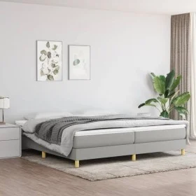 Box spring bed with light gray fabric mattress 200x200 cm by vidaXL, Beds and slatted bases - Ref: Foro24-3144199, Price: 517...
