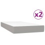 Cama box spring con colchón tela gris claro 200x200 cm de vidaXL, Camas y somieres - Ref: Foro24-3144199, Precio: 518,29 €, D...