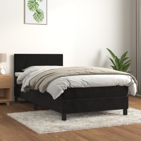 Cama box spring con colchón cuero sintético negro 90x190 cm de vidaXL, Camas y somieres - Ref: Foro24-3141157, Precio: 285,56...