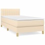 Cama box spring con colchón tela color crema 100x200 cm de vidaXL, Camas y somieres - Ref: Foro24-3140758, Precio: 298,72 €, ...