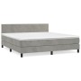 Cama box spring con colchón terciopelo gris claro 160x200 cm de vidaXL, Camas y somieres - Ref: Foro24-3141191, Precio: 468,2...