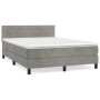 Cama box spring con colchón terciopelo gris claro 140x200 cm de vidaXL, Camas y somieres - Ref: Foro24-3141365, Precio: 437,5...