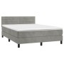 Cama box spring con colchón terciopelo gris claro 140x200 cm de vidaXL, Camas y somieres - Ref: Foro24-3141365, Precio: 437,5...