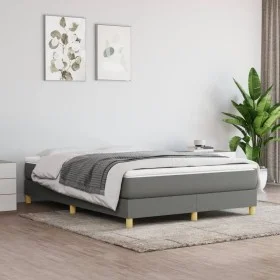 Box spring bed with dark gray fabric mattress 140x200 cm by vidaXL, Beds and slatted bases - Ref: Foro24-3144176, Price: 365,...
