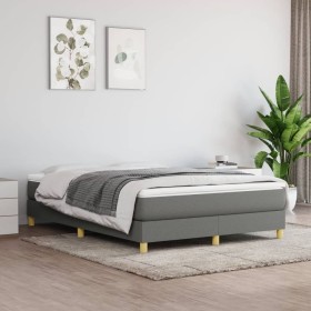 Cama box spring con colchón tela gris oscuro 140x200 cm de vidaXL, Camas y somieres - Ref: Foro24-3144176, Precio: 371,78 €, ...