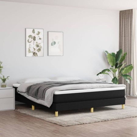 Cama box spring con colchón tela negro 160x200 cm de vidaXL, Camas y somieres - Ref: Foro24-3144185, Precio: 450,66 €, Descue...