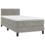 Cama box spring con colchón terciopelo gris claro 90x190 cm de vidaXL, Camas y somieres - Ref: Foro24-3141335, Precio: 282,04...
