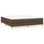 Cama box spring con colchón tela marrón oscuro 160x200 cm de vidaXL, Camas y somieres - Ref: Foro24-3144186, Precio: 415,91 €...