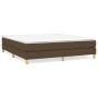 Cama box spring con colchón tela marrón oscuro 160x200 cm de vidaXL, Camas y somieres - Ref: Foro24-3144186, Precio: 425,75 €...