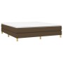 Cama box spring con colchón tela marrón oscuro 160x200 cm de vidaXL, Camas y somieres - Ref: Foro24-3144186, Precio: 425,75 €...
